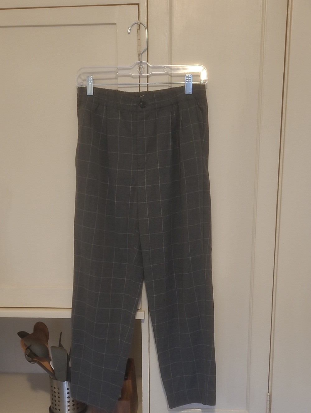 Madewell Gray Windowpane Pants